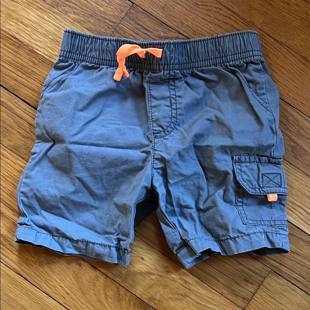 Carter's Blue Cargo Shorts with Orange Accent